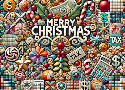 Tax Christmas Card Joyous (Glossy White) 