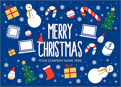 Tech Seasons Greeting Card (Glossy White) 