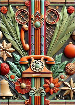 Telephone Christmas Card Gleaming