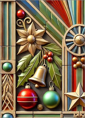 Terra Cotta Christmas Card Whimsy (Glossy White) 