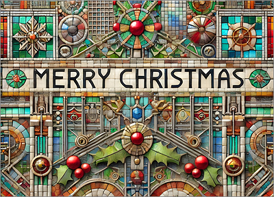 Tile Christmas Card Modern