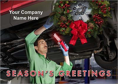 Tire Wreath Christmas Card