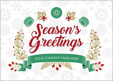 Tires Snowflake Christmas Card