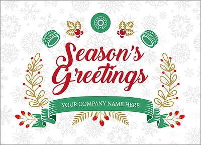 Tires Snowflake Christmas Card