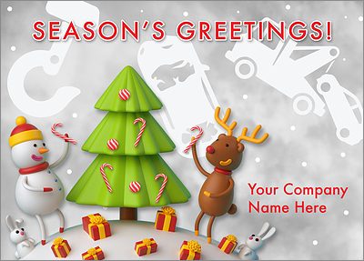 Tow Truck Cheerful Card (Glossy White) 