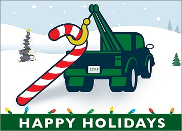 Tow Truck Holiday Card