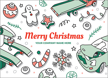 Tow Truck Merry Holiday Card