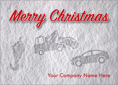 Tow Truck Snow Print Card