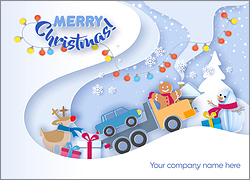 Tow Truck Snowflakes Card