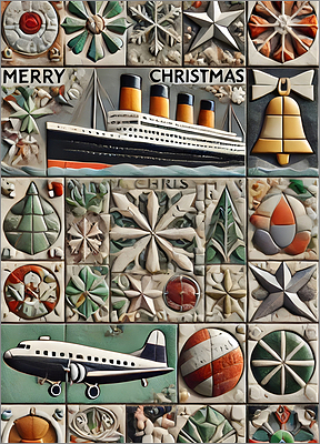 Travel Christmas Card Embellish (Glossy White) 