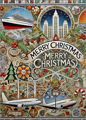 Travel Christmas Card Highlight (Glossy White) 