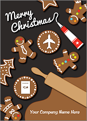 Travel Gingerbread Christmas Card