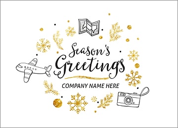 Travel Icons Christmas Card