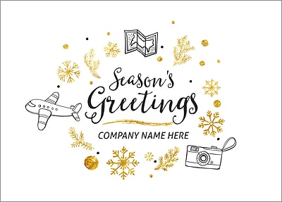 Travel Icons Christmas Card