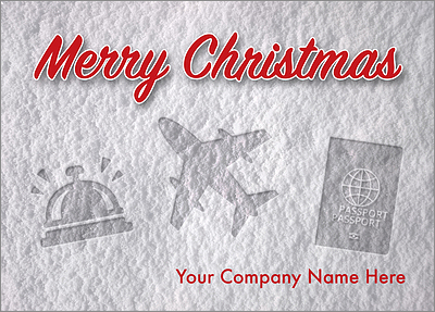 Travel Snow Print Card (Glossy White) 