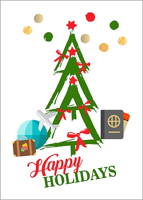 Travel Tree Holiday Card (Glossy White) 