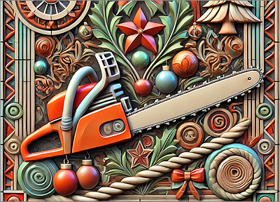 Tree Service Christmas Card Merry