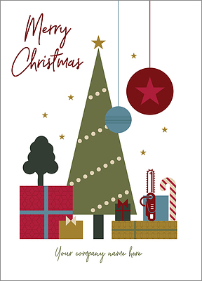 Tree Service Green Tree Holiday Card