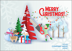 Tree Service Merry Elf Card