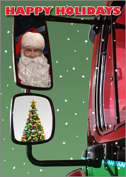 Truck Mirror Christmas Card