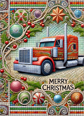 Trucking Christmas Card Bold