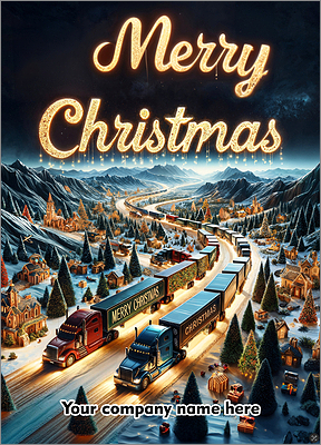Trucking Christmas Card Chic (Glossy White) 