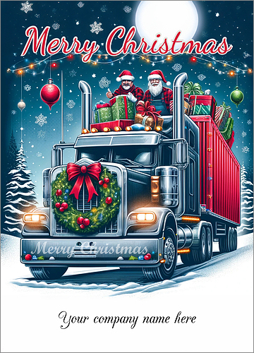 Trucking business christmas cards