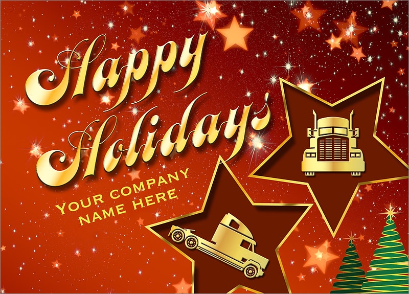 Trucking Christmas Sky Cards Customized For Your Business