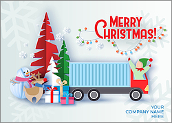 Trucking Merry Elf Card