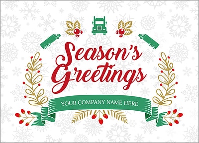 Trucking Snowflake Christmas Card (Glossy White) 