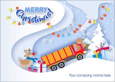 Trucking Snowflakes Card (Glossy White) 