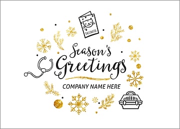 Veterinarians Icons Christmas Card