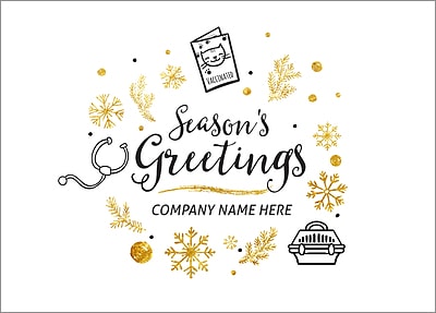 Veterinarians Icons Christmas Card