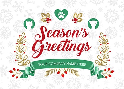 Veterinarians Snowflake Christmas Card (Glossy White) 