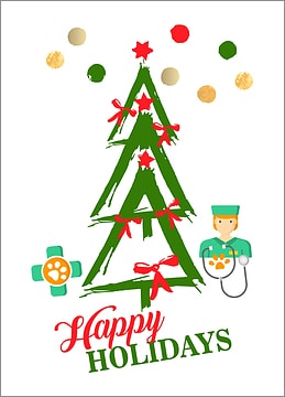Veterinarians Tree Holiday Card