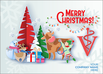 Veterinary Merry Elf Card