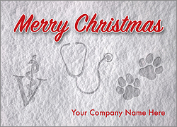 Veterinary Snow Print Card
