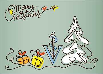 Veterinary Snow Tree Card