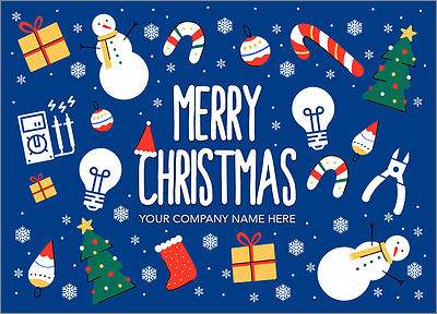 Voltage Seasons Greeting Card (Glossy White) 