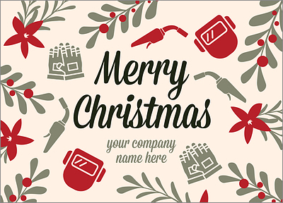 Welder Seasons Greeting Card (Glossy White) 