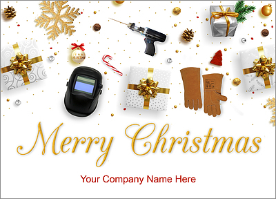 Welder Tools Christmas Card (Glossy White) 