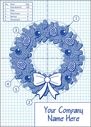 Wreath Blueprint Christmas Card