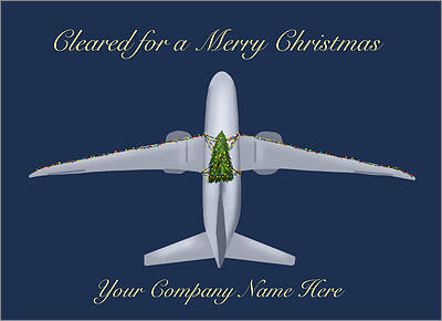 Airplane Christmas Tree Card