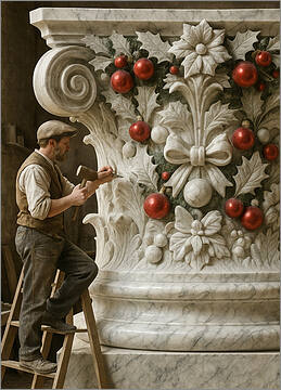 Architect Christmas Card Marble