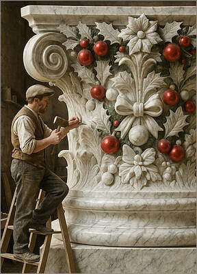 Architect Christmas Card Marble