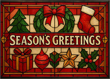 Architecture Christmas Card Red