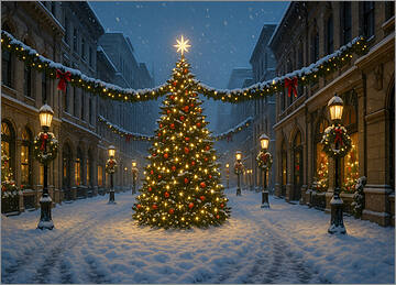 Architecture Christmas Card Tree