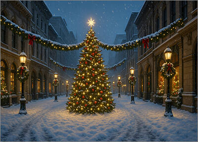 Architecture Christmas Card Tree