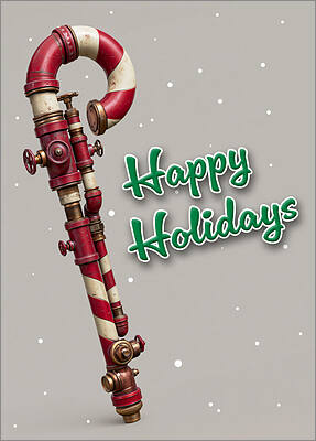 Candy Cane Plumbing Holiday Card