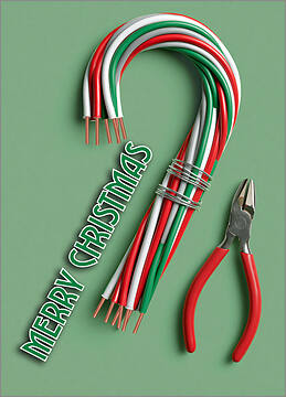 Candy Cane Wires Holiday Card